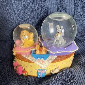 Disney Lady and the Tramp Double Snow Globe Music Box - Multi